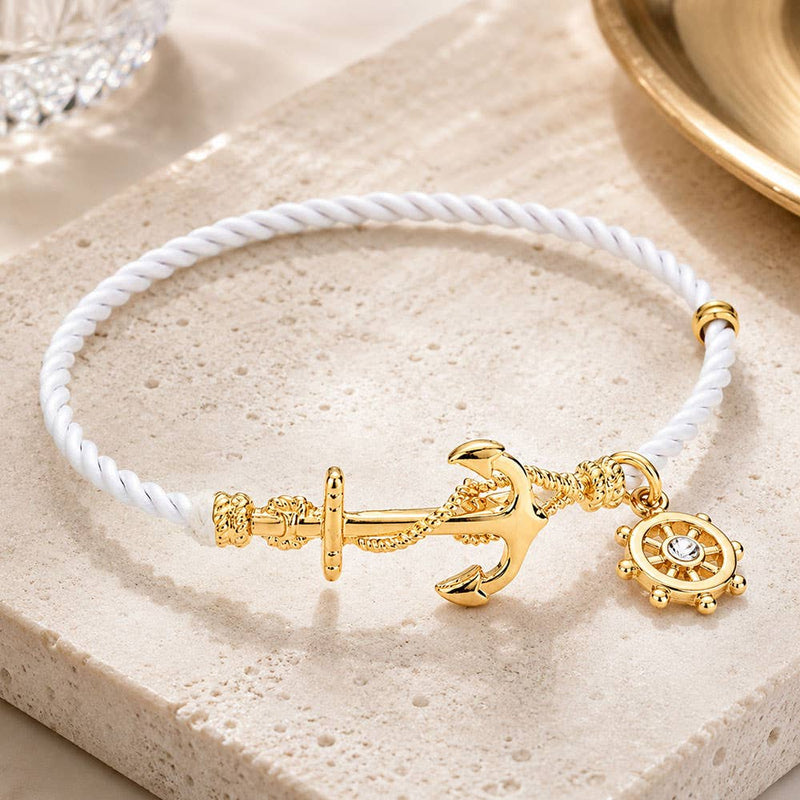 NAUTICAL ANCHOR HELM CHARM HOOK BRACELET-zoom-
