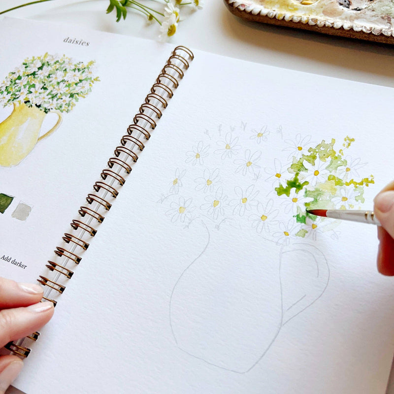 FLOWERS WATERCOLOR WORKBOOK - BOTANICAL CALM EDITION-zoom-