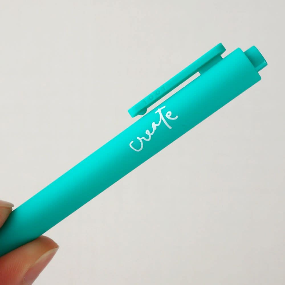 "CREATE" MATTE  TURQUOISE JOTTER PEN- GEL INK