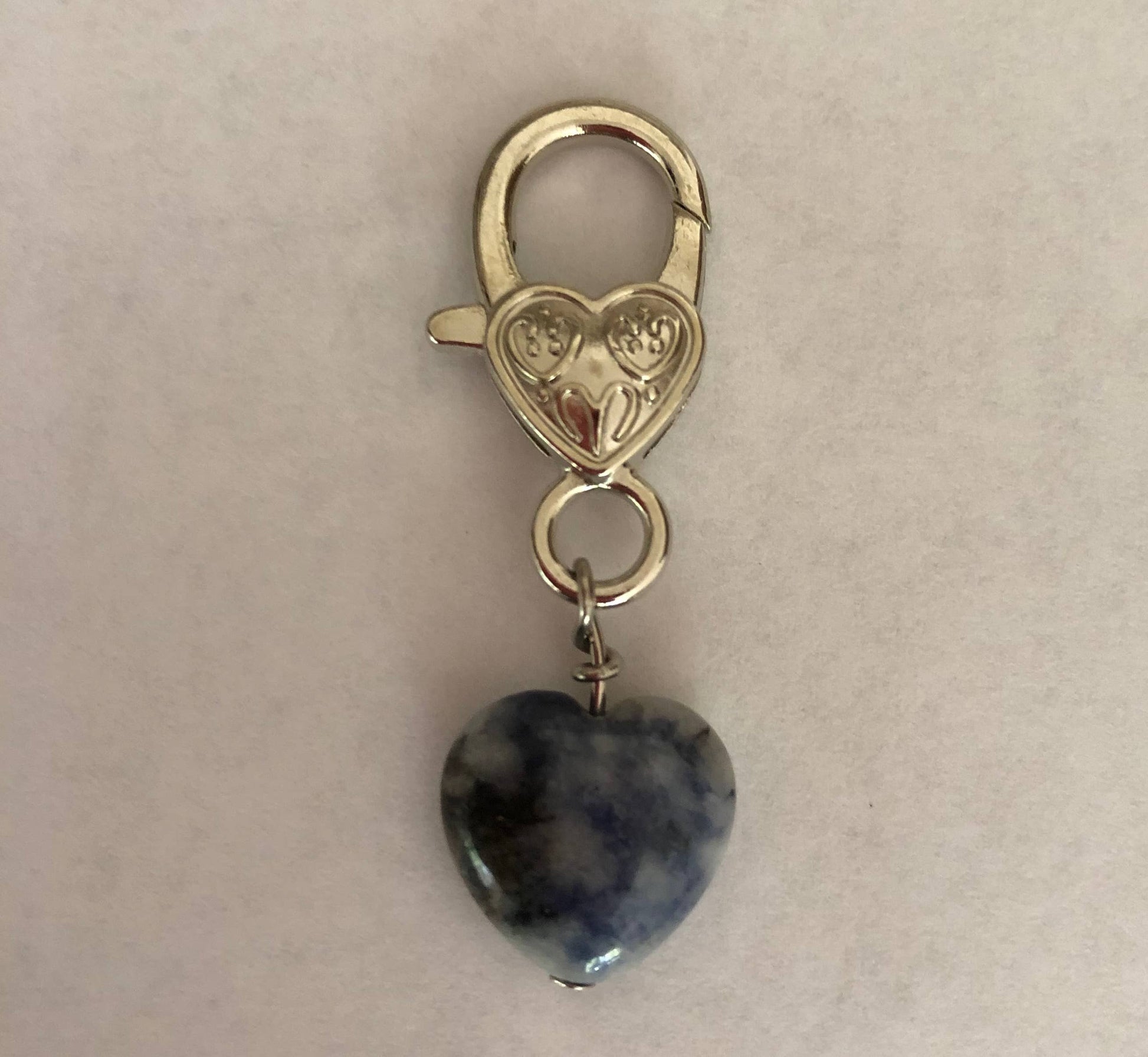 Sodalite heart Crystal Pet Pendant for Holistic Support-1