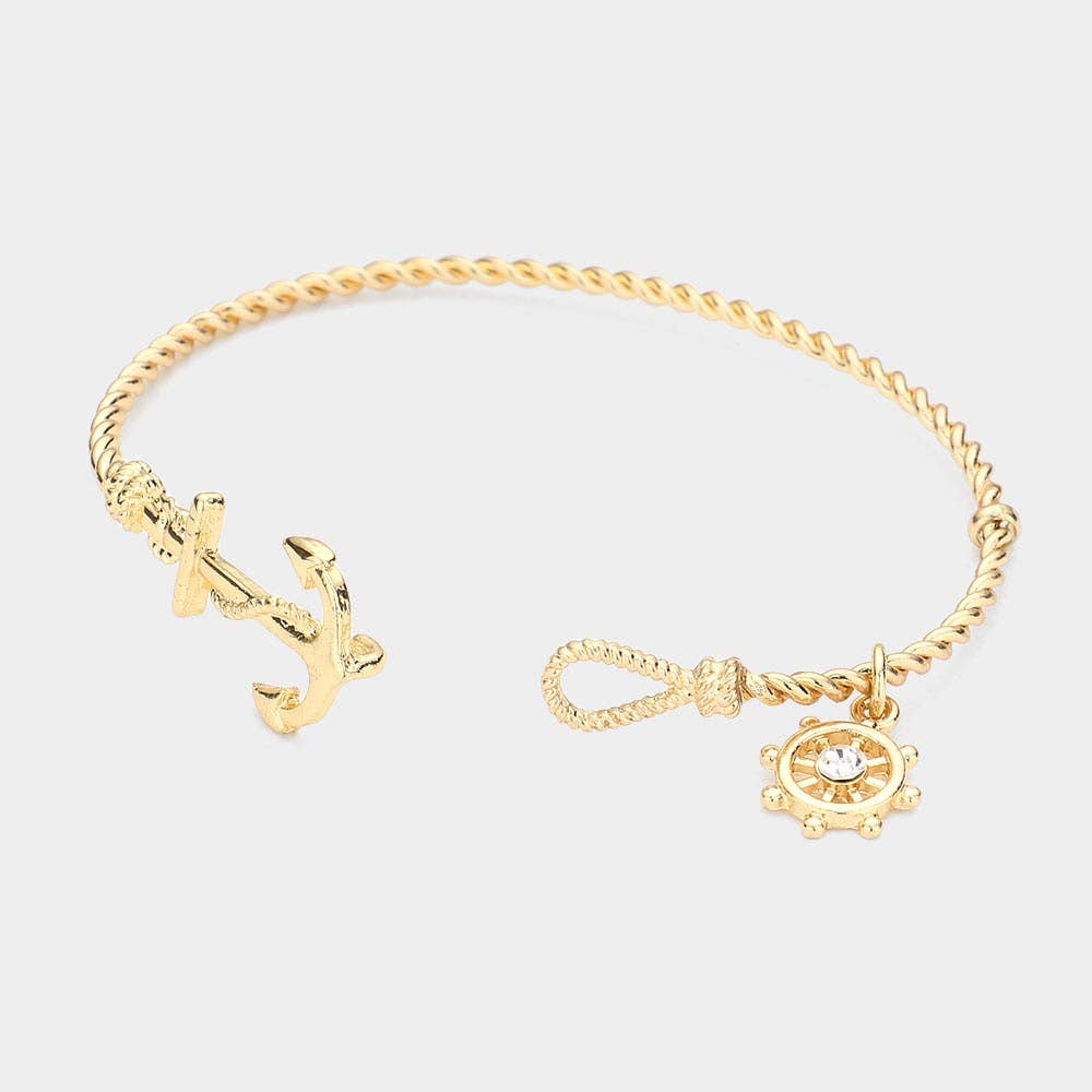 NAUTICAL ANCHOR HELM CHARM HOOK BRACELET-zoom-10