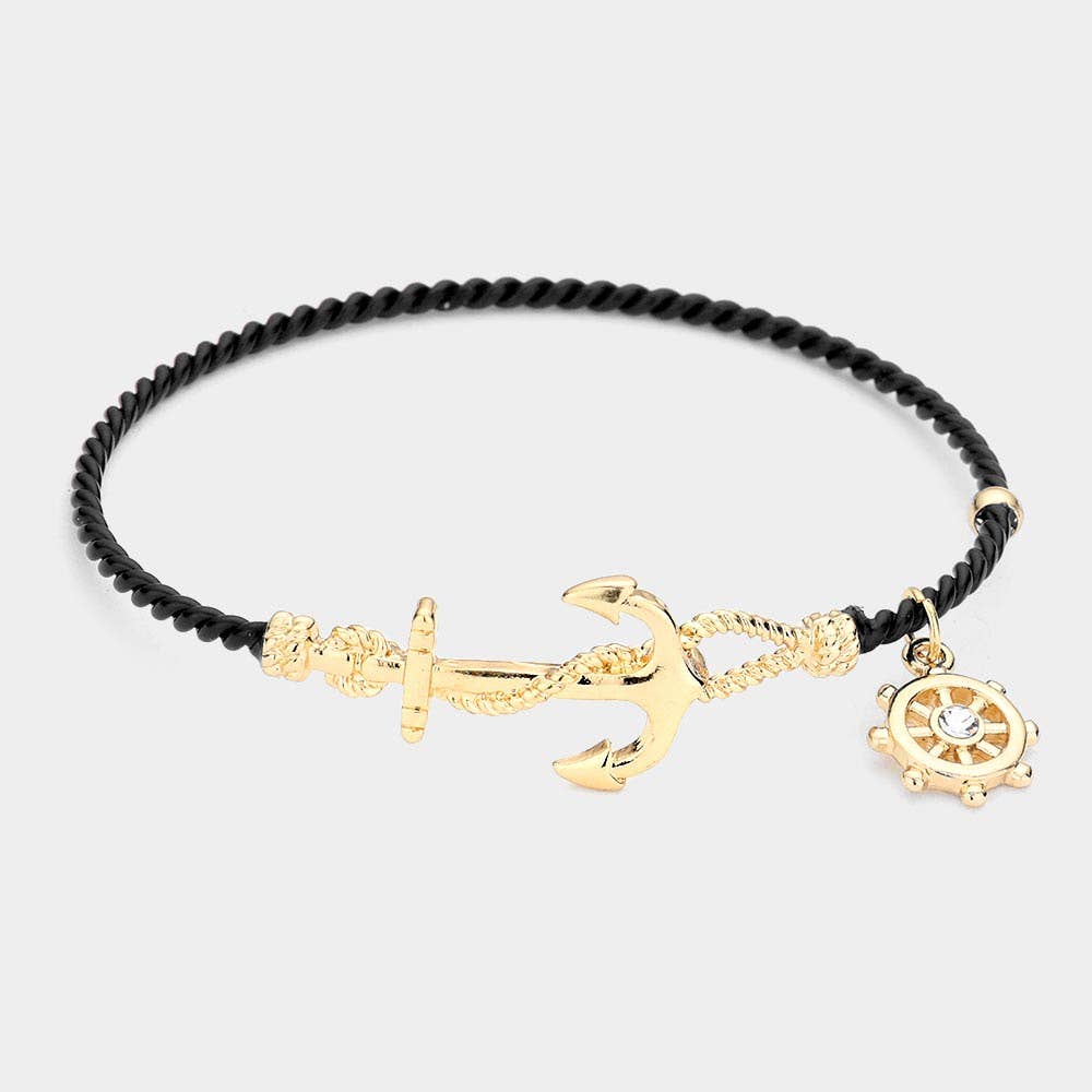 NAUTICAL ANCHOR HELM CHARM HOOK BRACELET-6