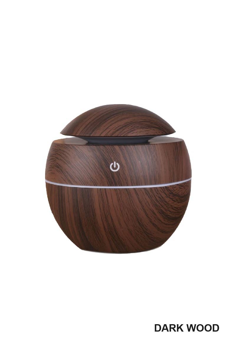 ROUND ULTRASONIC AROMA DIFFUSER (DARK WOOD)