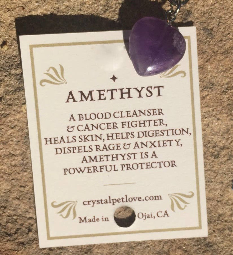 Amethyst Crystal Healing Pet Pendant for Holistic Support-zoom-