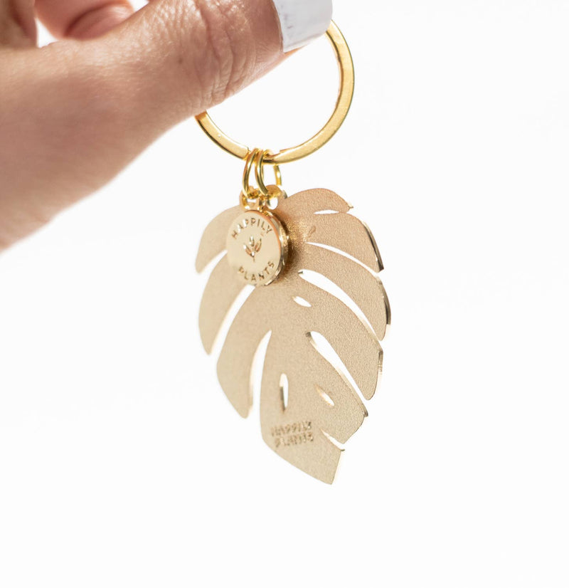 MONSTERA ALBO PLANT KEYCHAIN & BAG CHARM-zoom-