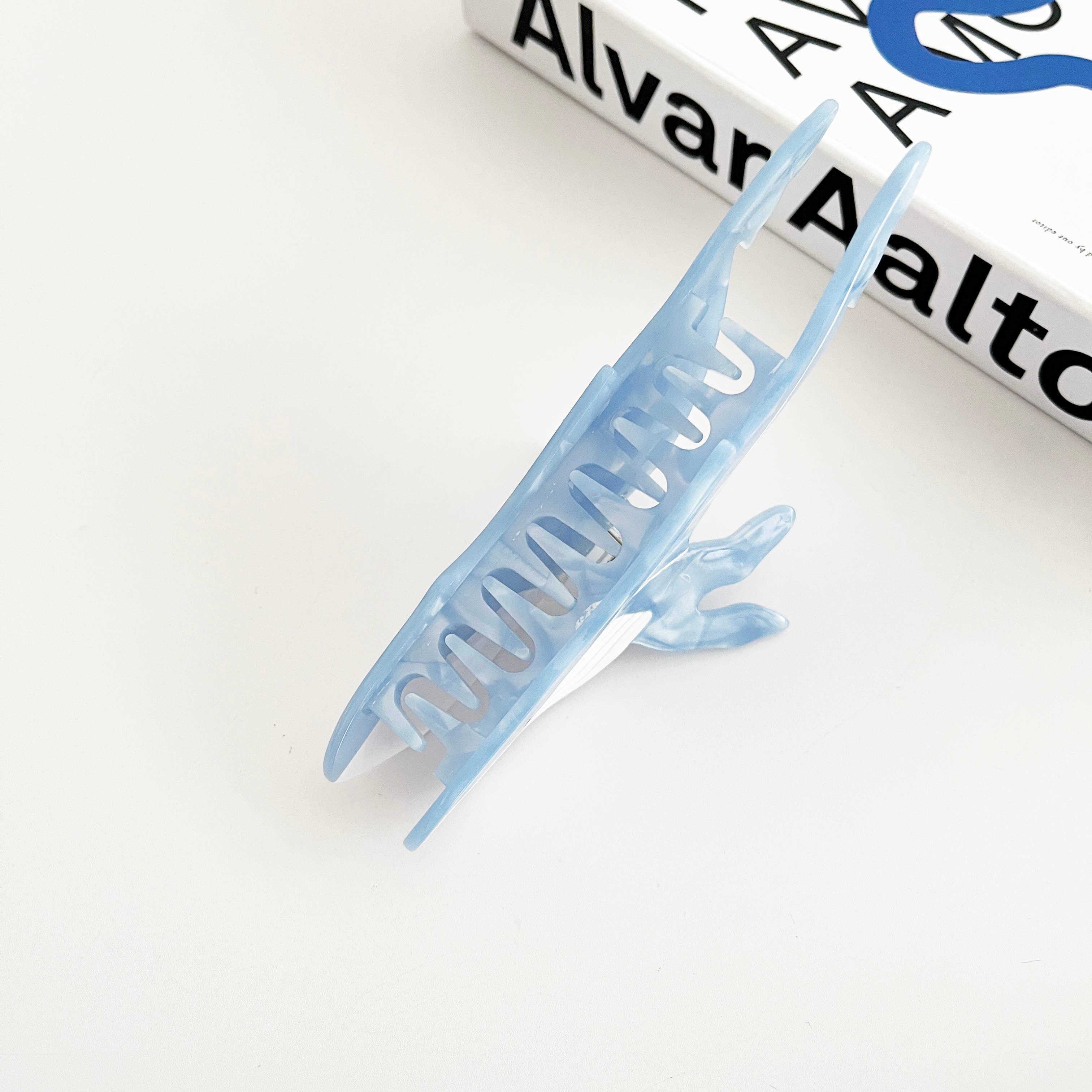 Light Blue Whale Claw Clip,Animal Hair Clip-zoom-7