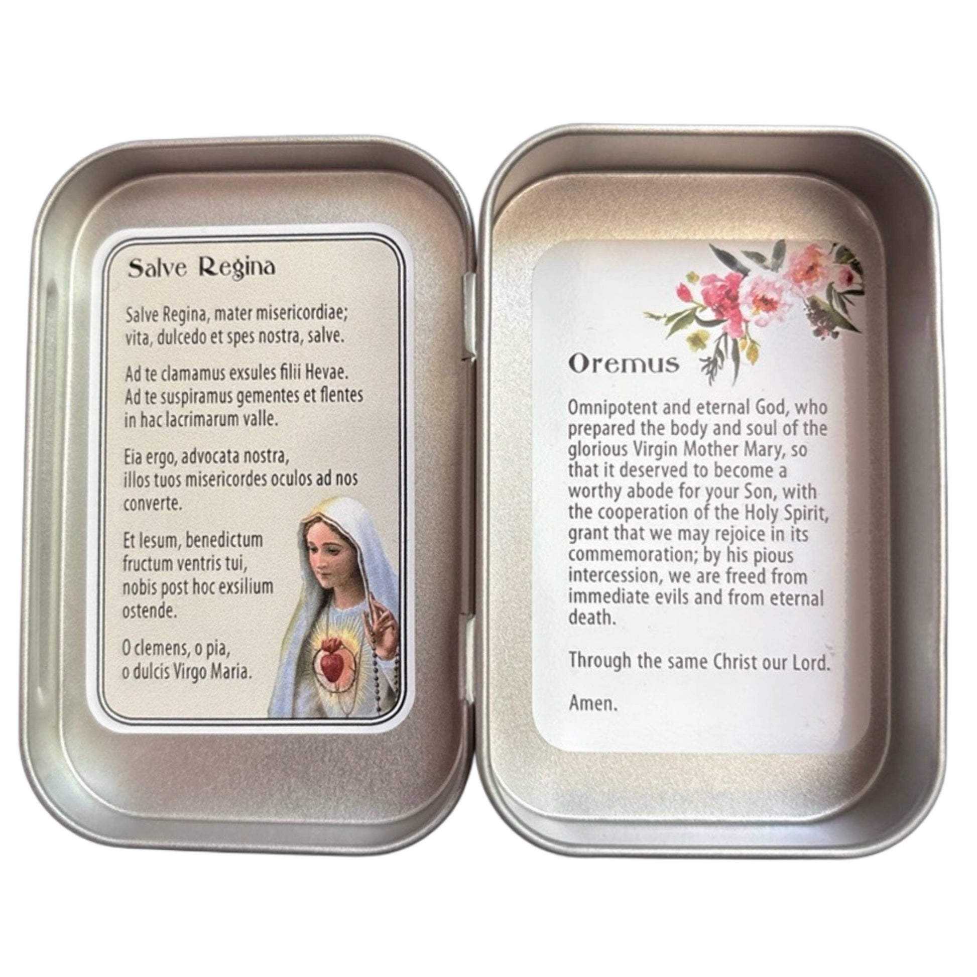 VIRGIN MARY WOODEN ROSARY WITH KEEPSAKE TIN-6