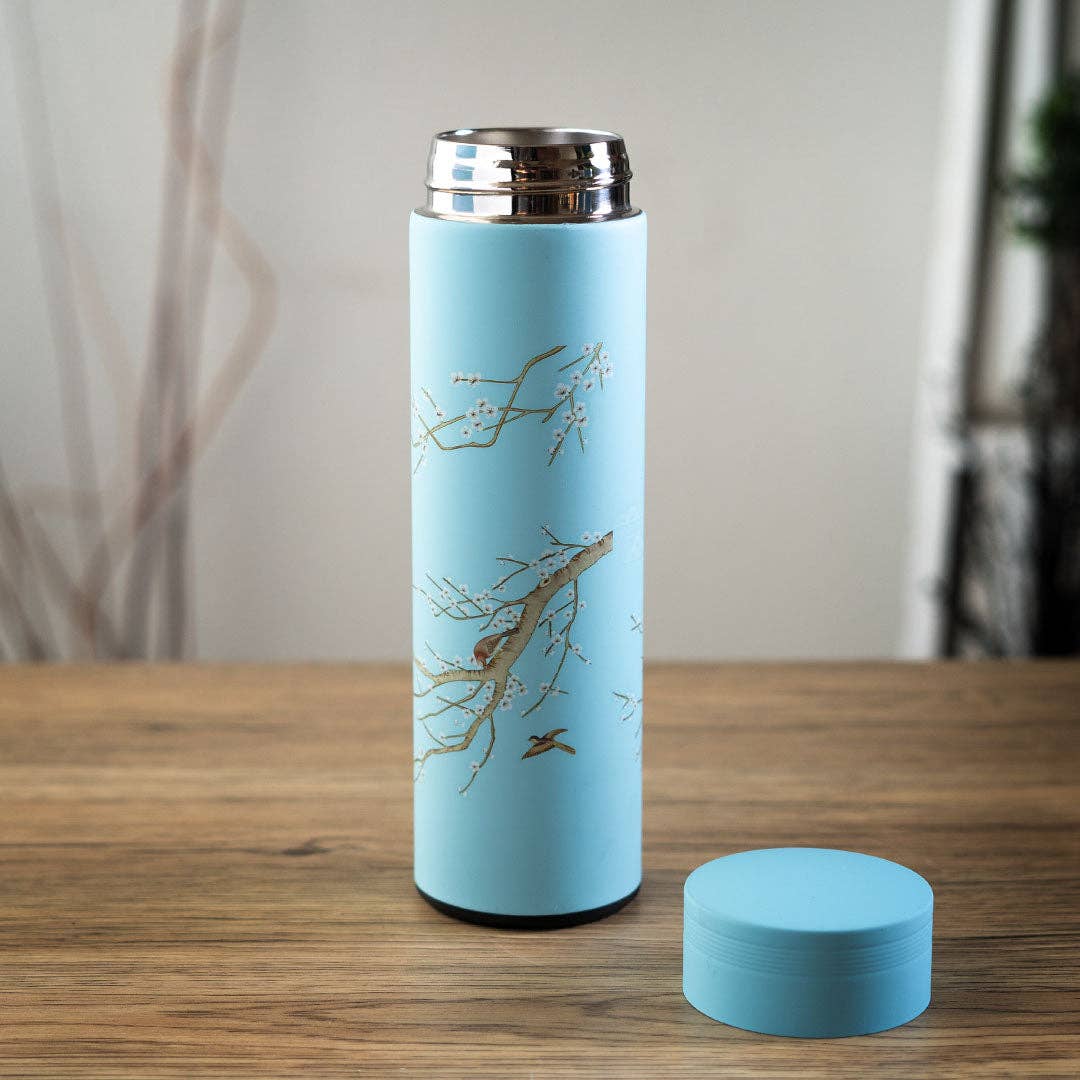 17OZ VACUUM INSULATED STAINLESS STEEL THERMOS FLASK - PLUM BLOSSOM