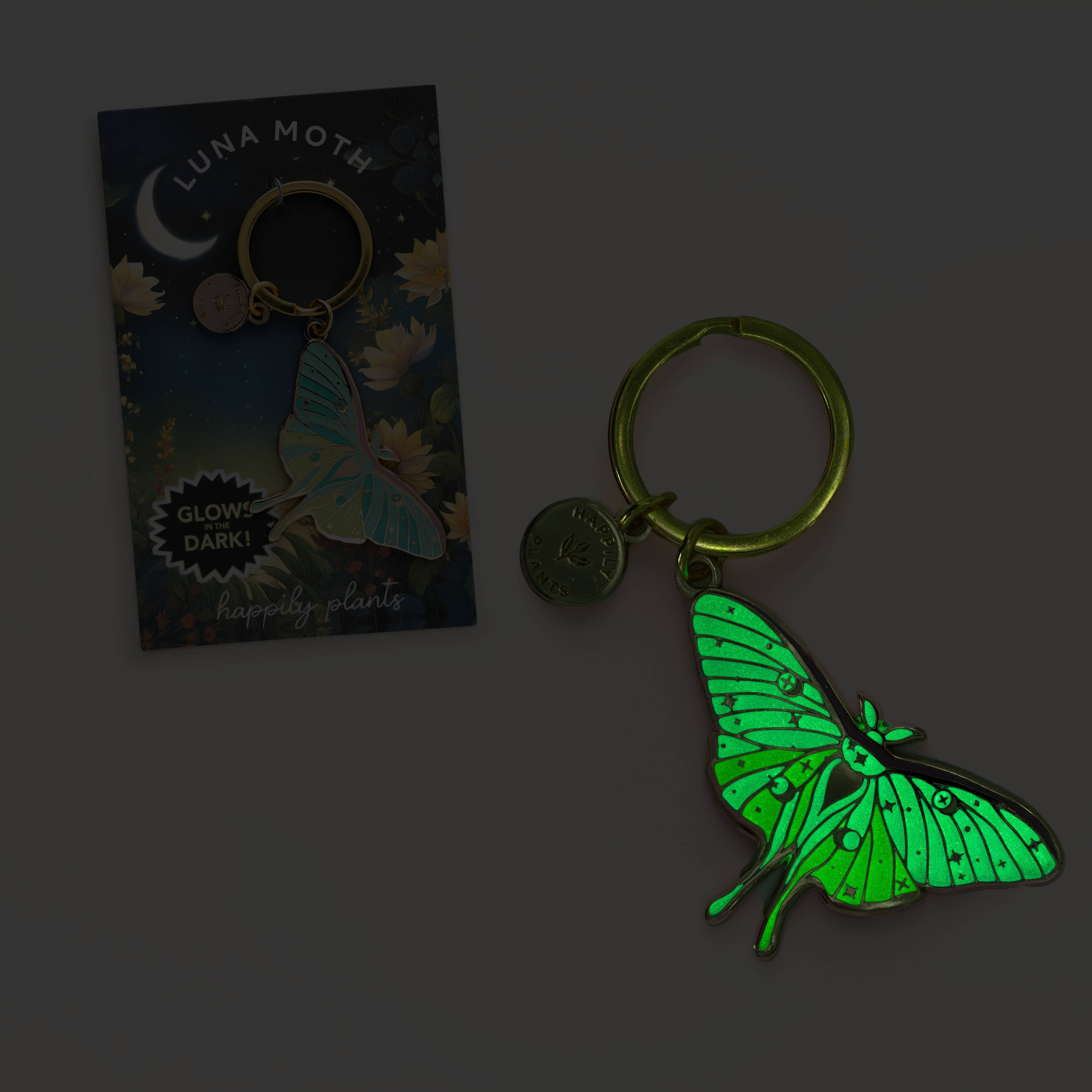 LUNA MOTH KEYCHAIN & BAG CHARM (GLOW-IN-THE-DARK)-zoom-3