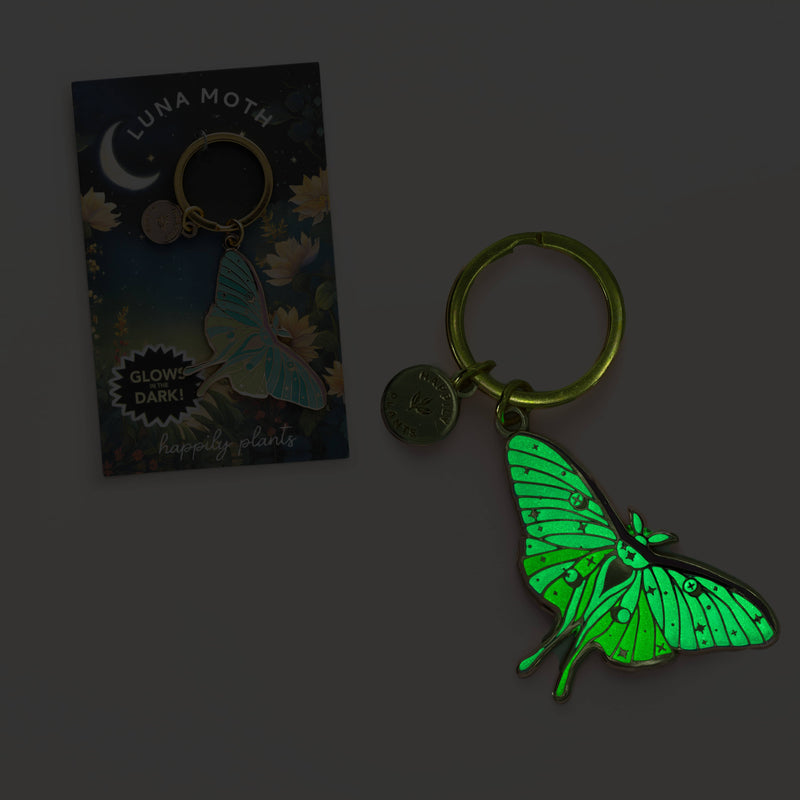 LUNA MOTH KEYCHAIN & BAG CHARM (GLOW-IN-THE-DARK)-zoom-