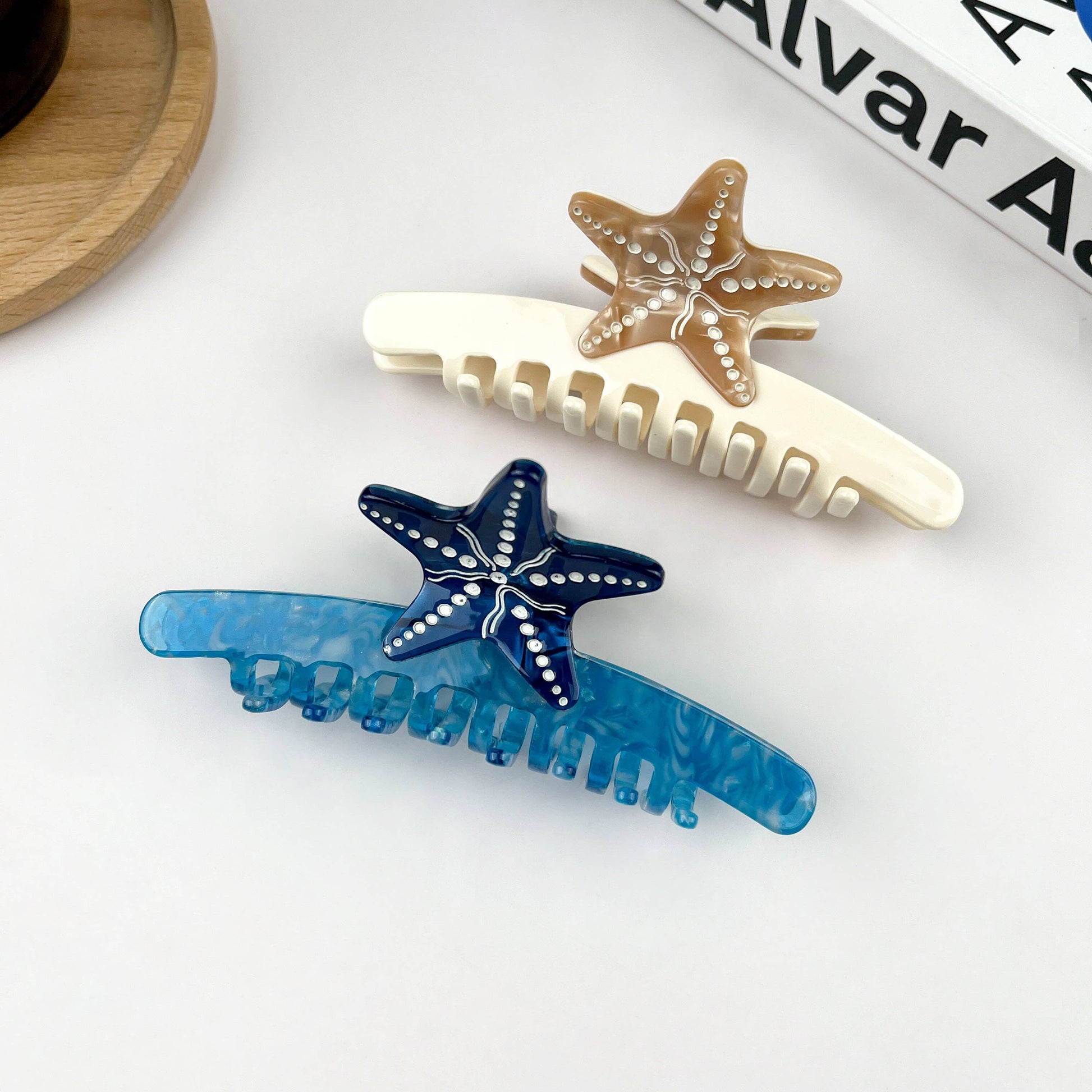 Starfish Hair Clip, Acetate Claw Clip-13