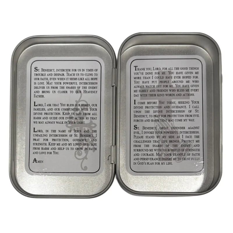 ST. BENEDICT WOODEN ROSARY WITH KEEPSAKE TIN-zoom-