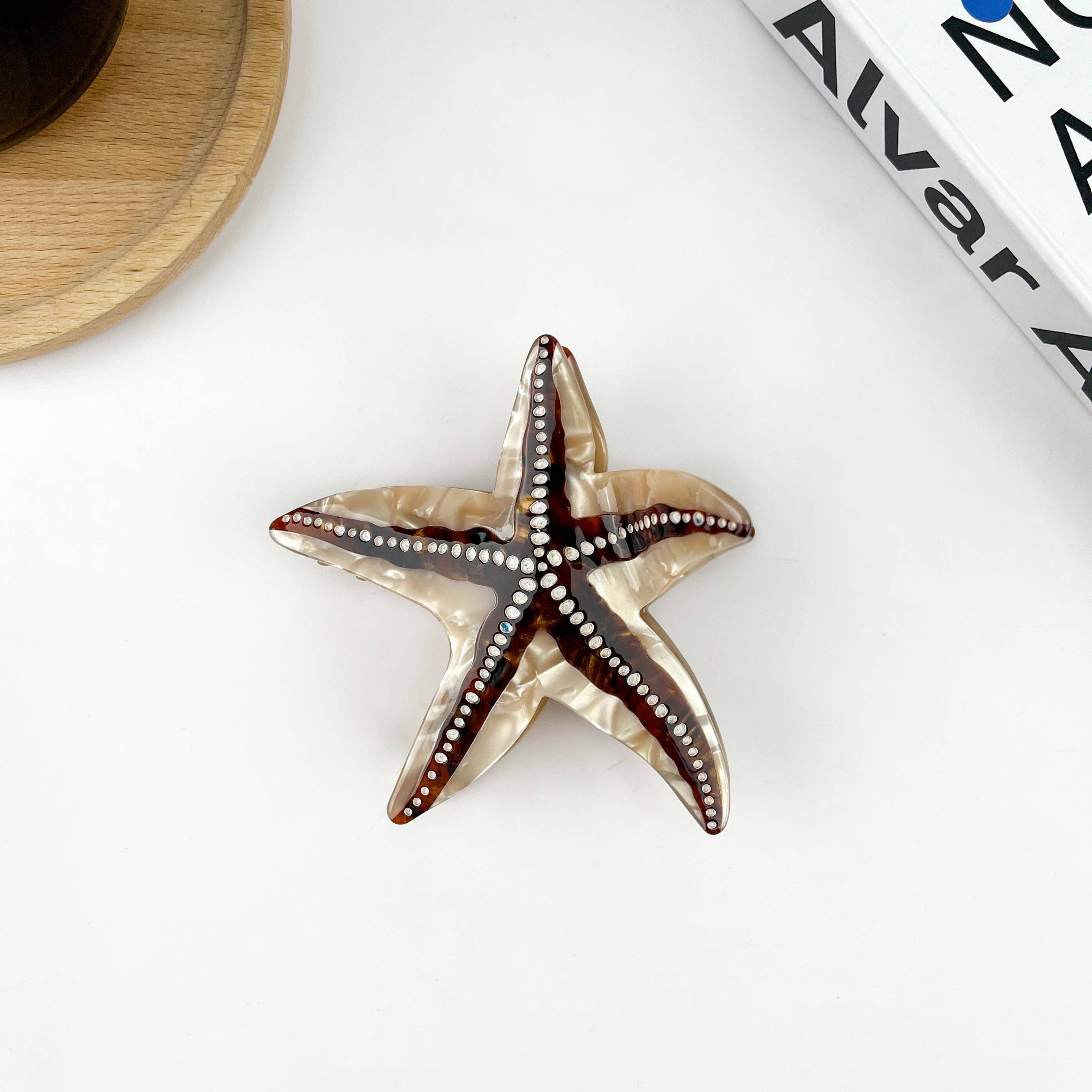Starfish Hair Clip, Acetate Claw Clip-zoom-2