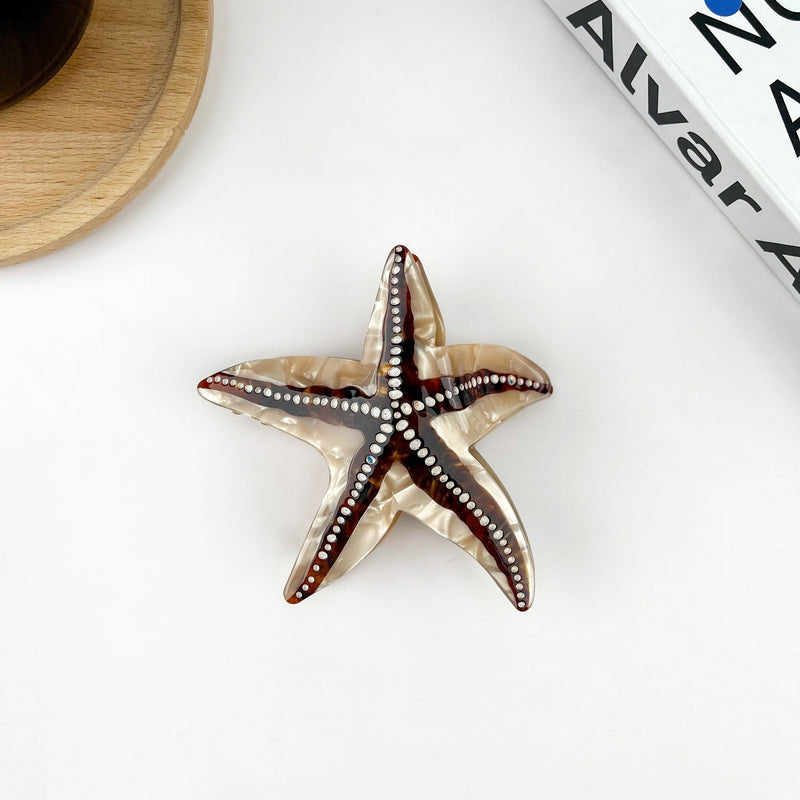 Starfish Hair Clip, Acetate Claw Clip-zoom-