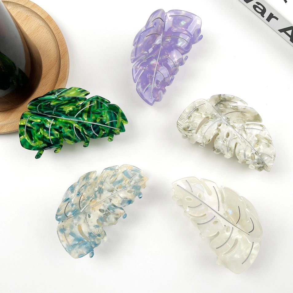 Acetate Leaf Hair Claw Clip-1