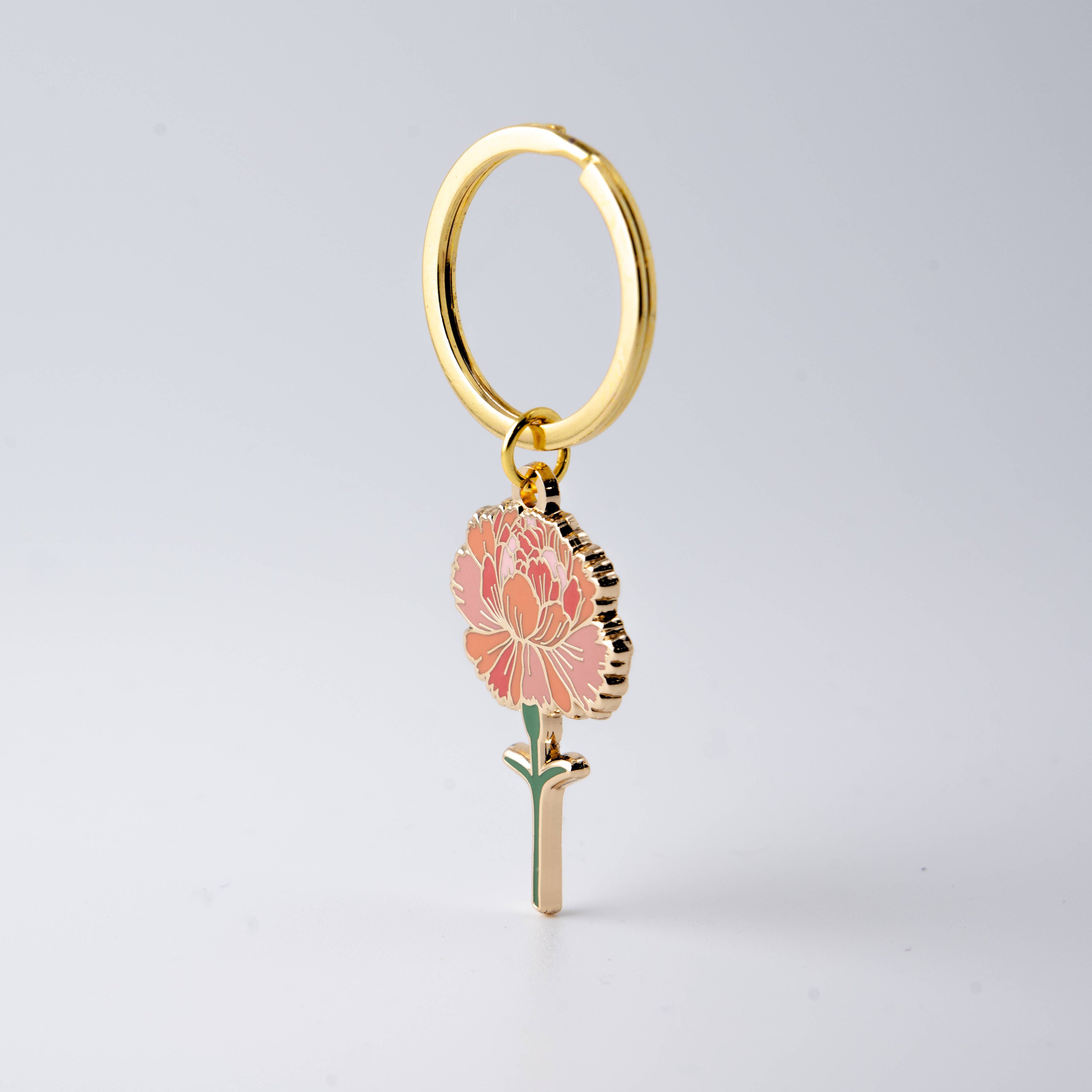 Pink Carnation Flower Keychain Bag Charm Floral & Plant Gift-zoom-5
