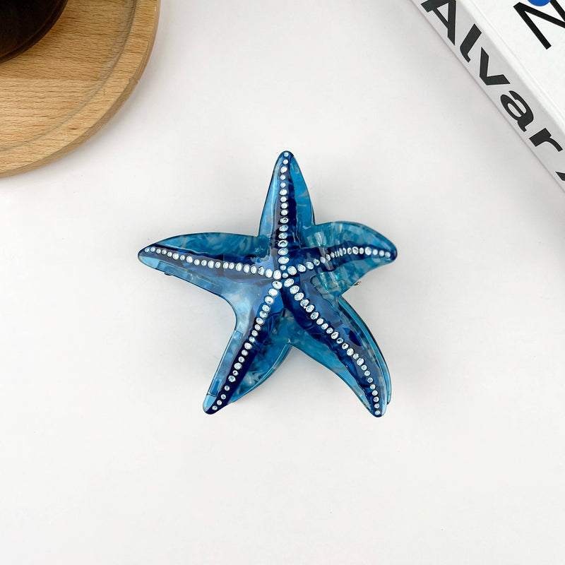 Starfish Hair Clip, Acetate Claw Clip-zoom-
