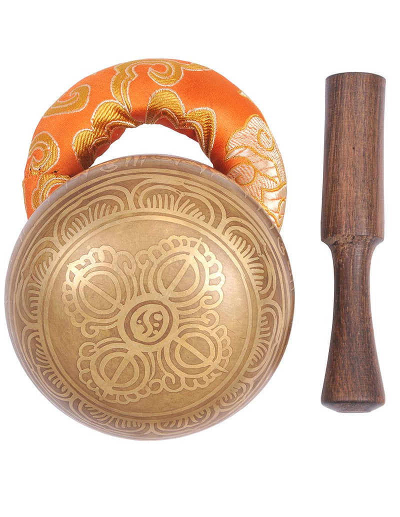 Plain Etched Om Tibetan Singing Bowl-zoom-
