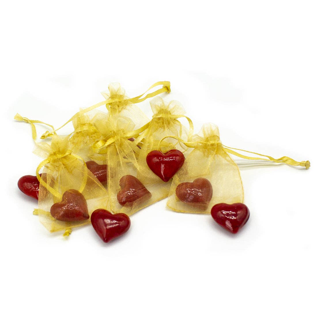 Red Glass Hearts – set of 50-zoom-1