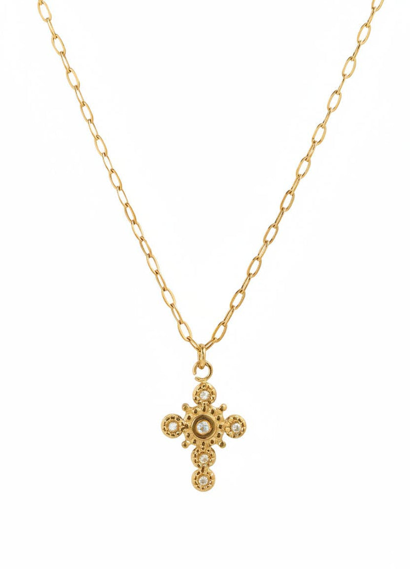 Stainless Vintage Cross Pendant Necklace-zoom-