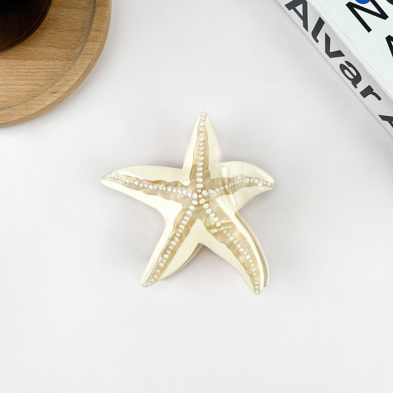 Starfish Hair Clip, Acetate Claw Clip-zoom-