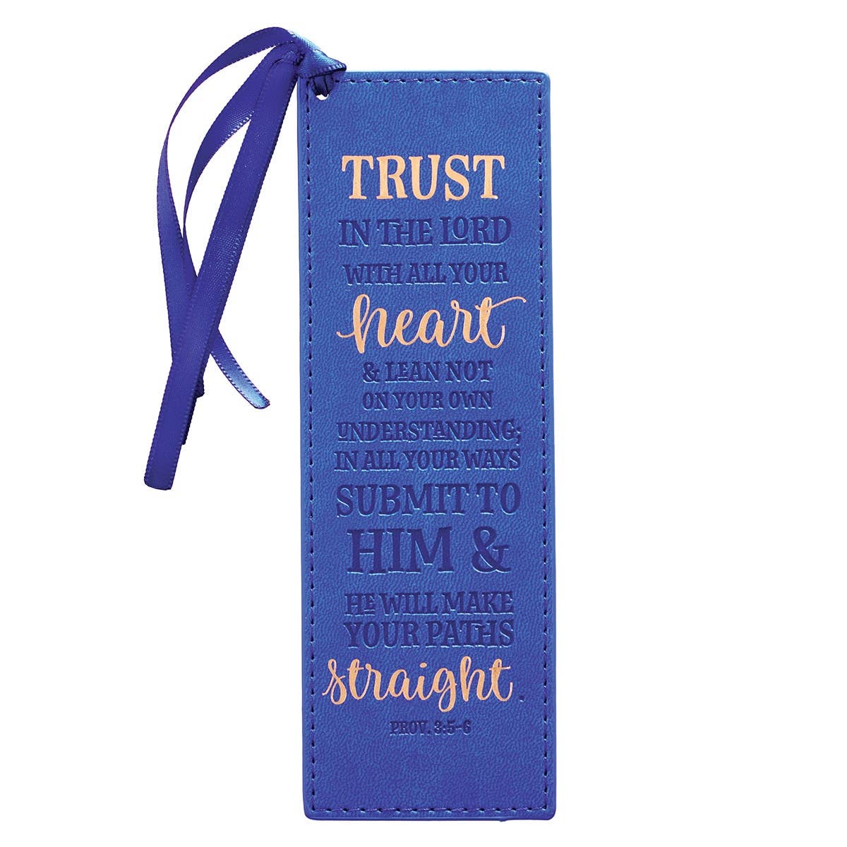 "TRUST IN THE LORD" BLUE FAUX LEATHER BOOKMARK-zoom-1