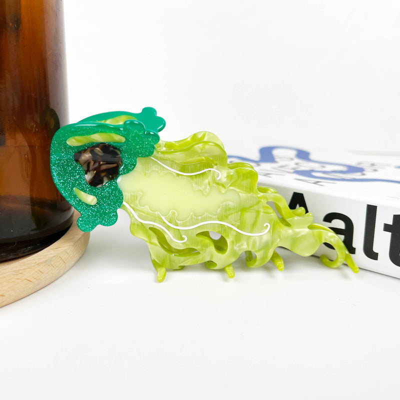 Jellyfish Claw Clip,Marine Life Hair Clips: White-zoom-