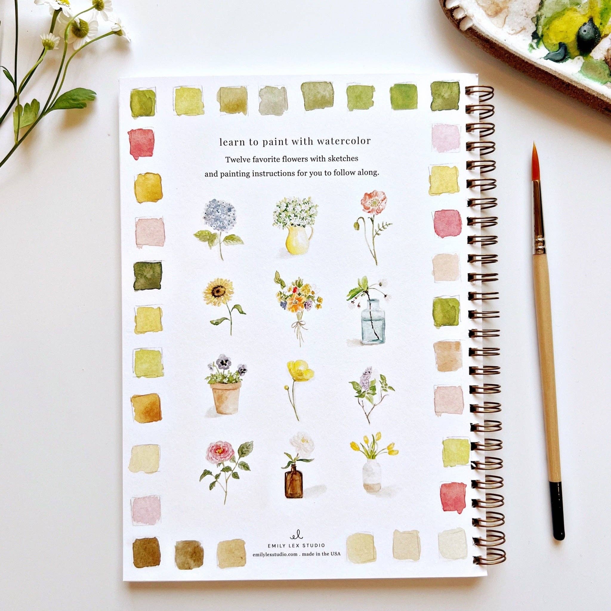 FLOWERS WATERCOLOR WORKBOOK - BOTANICAL CALM EDITION