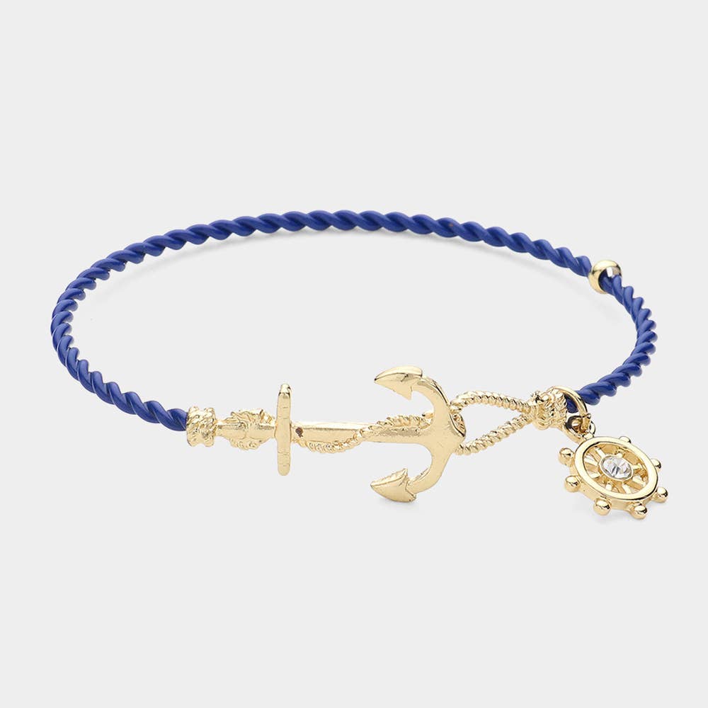 NAUTICAL ANCHOR HELM CHARM HOOK BRACELET-4