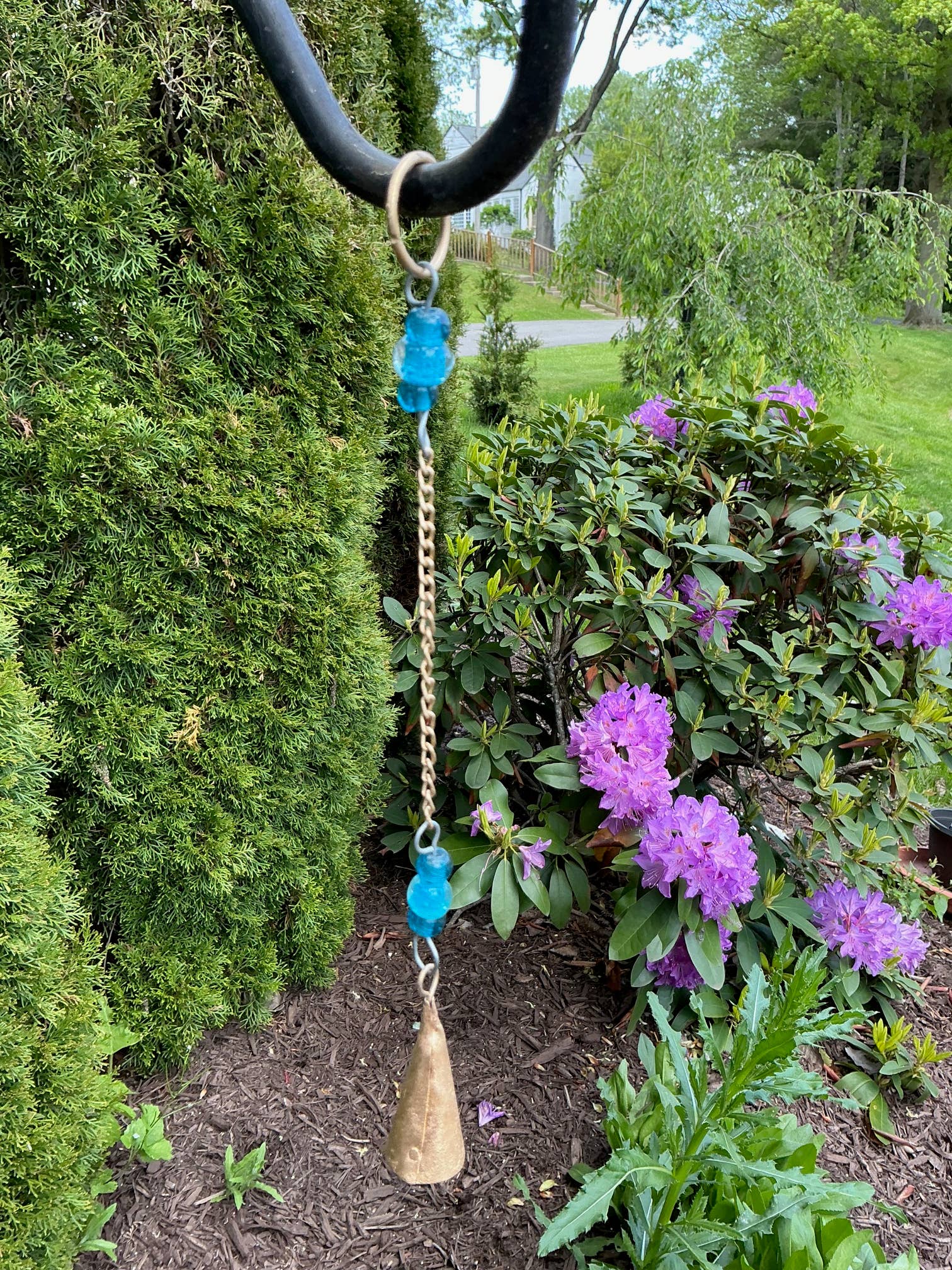 Beaded Bell Chain - Aqua