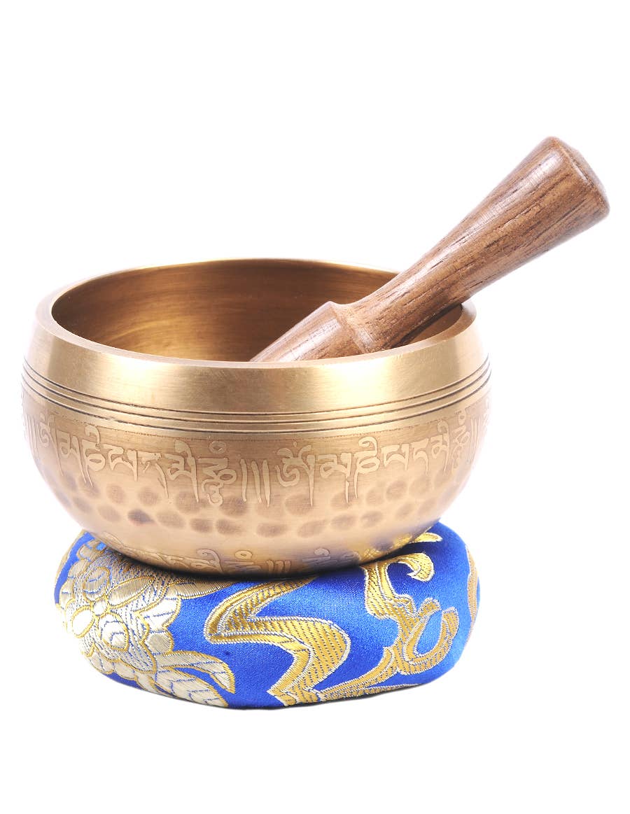 Plain Beaten Double Bajra Tibetan Singing Bowl-1