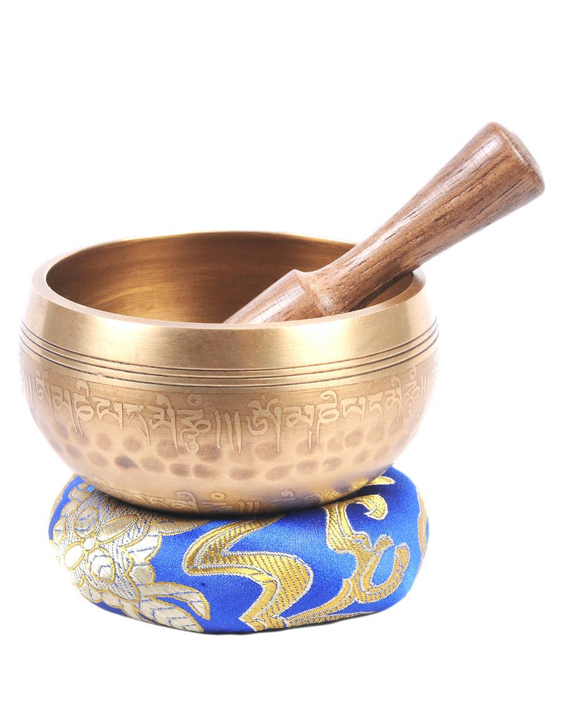Plain Beaten Double Bajra Tibetan Singing Bowl-zoom-