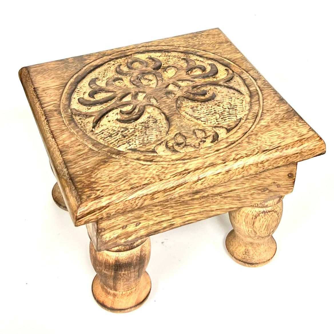 Wooden Altar table TREE OF LIFE antique 6''x 4''-1