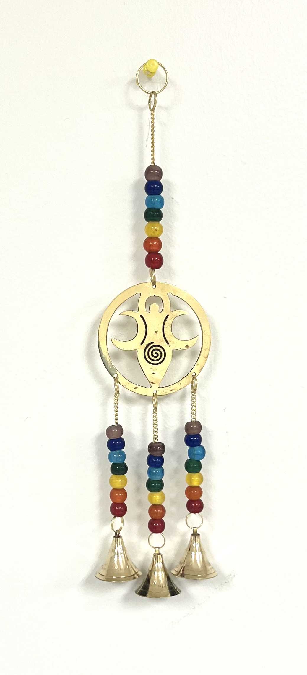 Brass Wind Chime Triple Moon Goddess-zoom-1