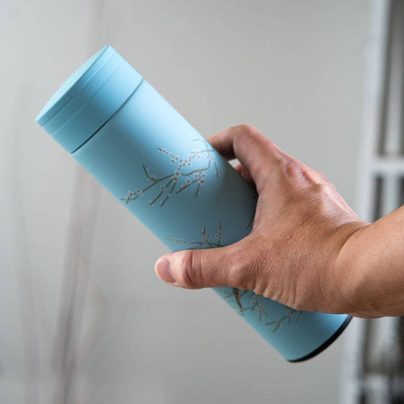 17OZ VACUUM INSULATED STAINLESS STEEL THERMOS FLASK - PLUM BLOSSOM-zoom-