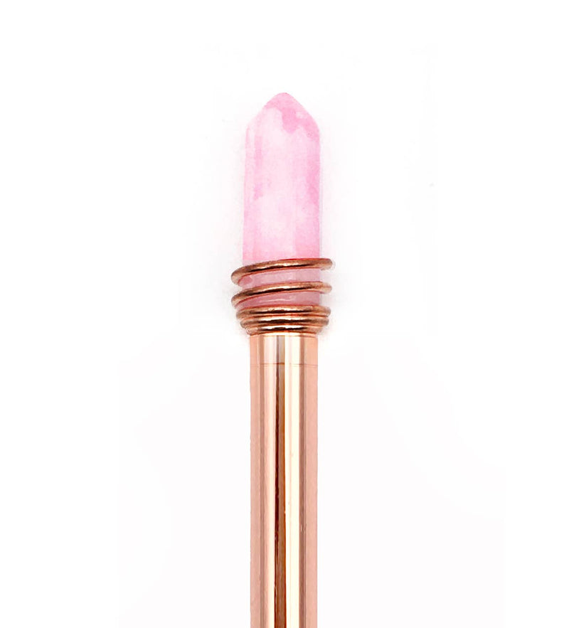 Rose Quartz Crystal Pen – Rose Gold-zoom-