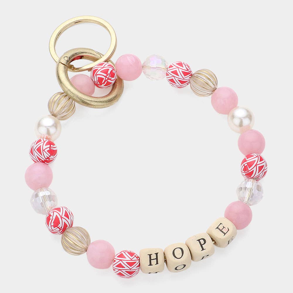 HOPE Message Accented Pearl Beaded Keychain / Bracelet-4