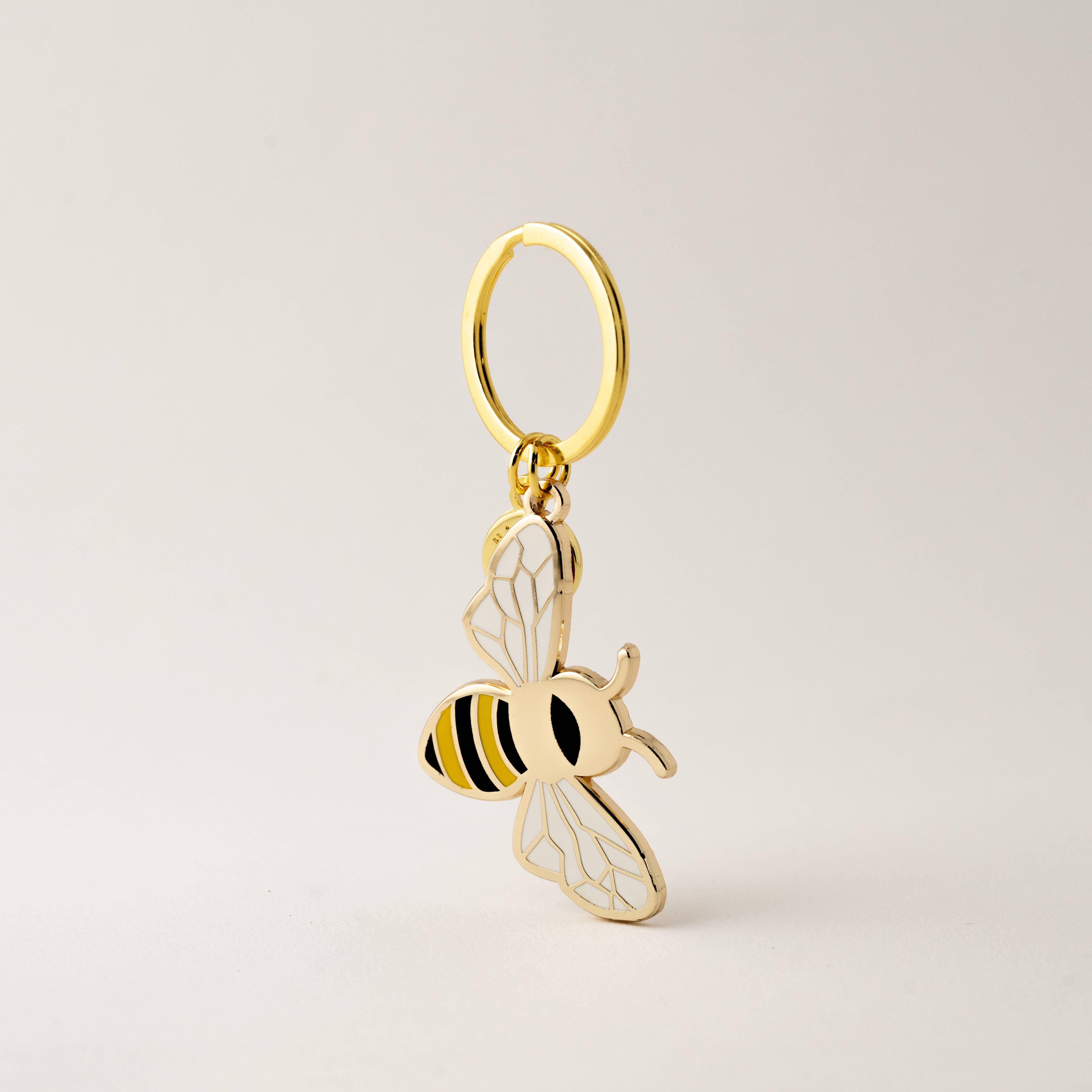 Queen Honey Bee Keychain Bag Charm, Garden Bee Gifts