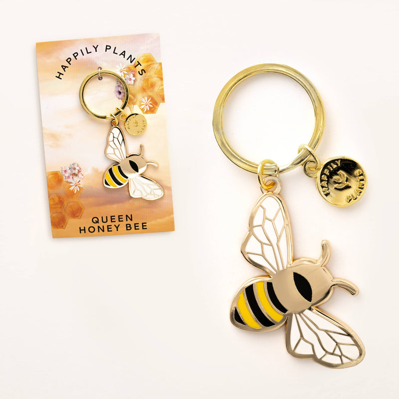 Queen Honey Bee Keychain Bag Charm, Garden Bee Gifts-zoom-