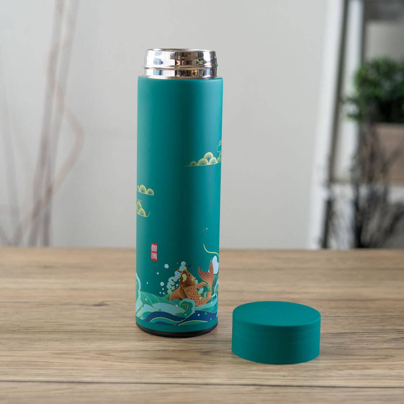 17OZ VACUUM INSULATED STAINLESS STEEL THERMOS FLASK - KOI & CLOUDS-zoom-