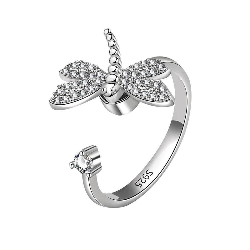 Dragonfly Anxiety Fidget Spinner Ring in Solid Copper-zoom-