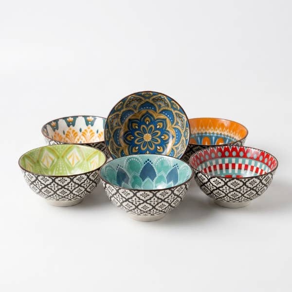 Multi-Color Bowl Set of 6-zoom-1