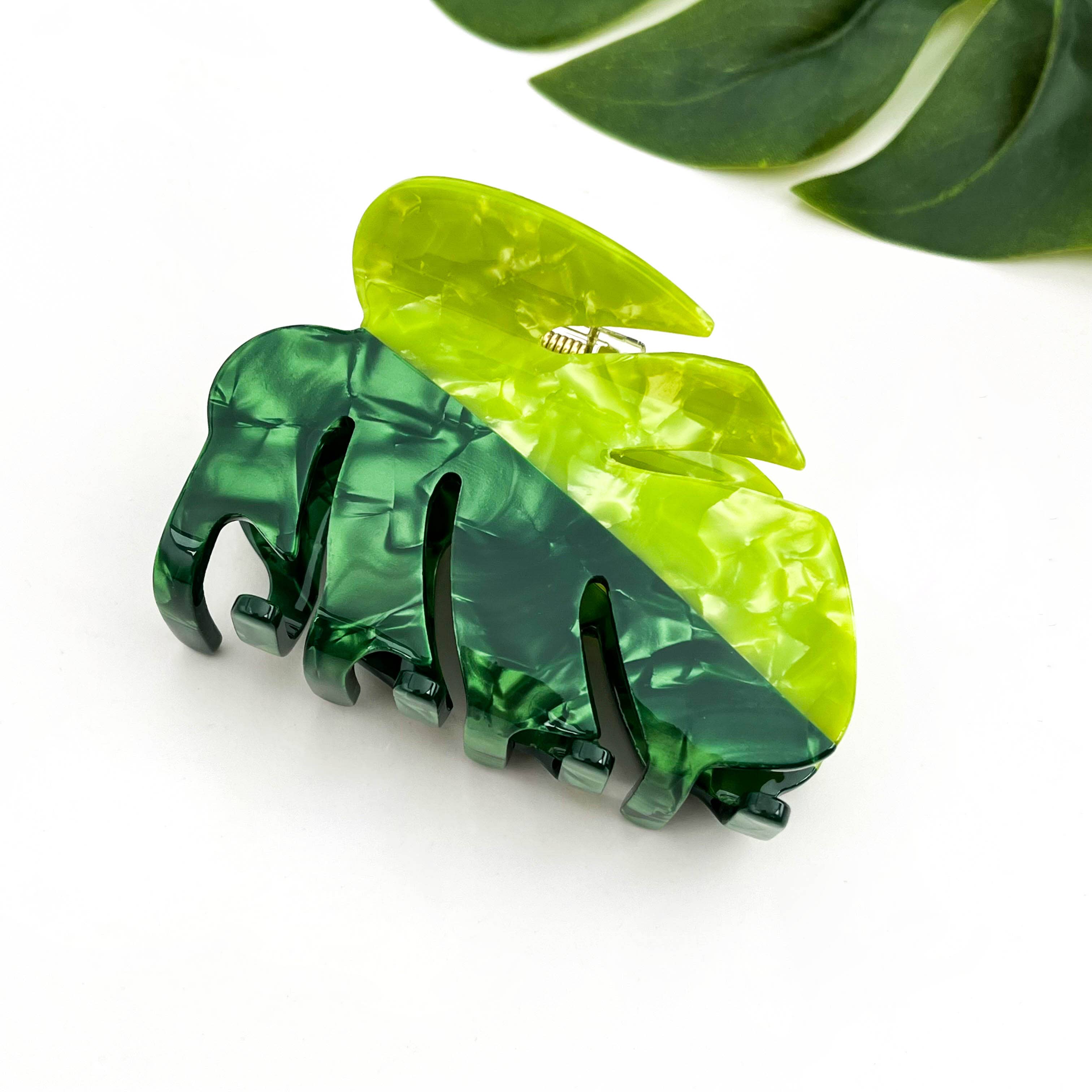 Monstera Leaf Hair Claw Clip – Acetate Edition