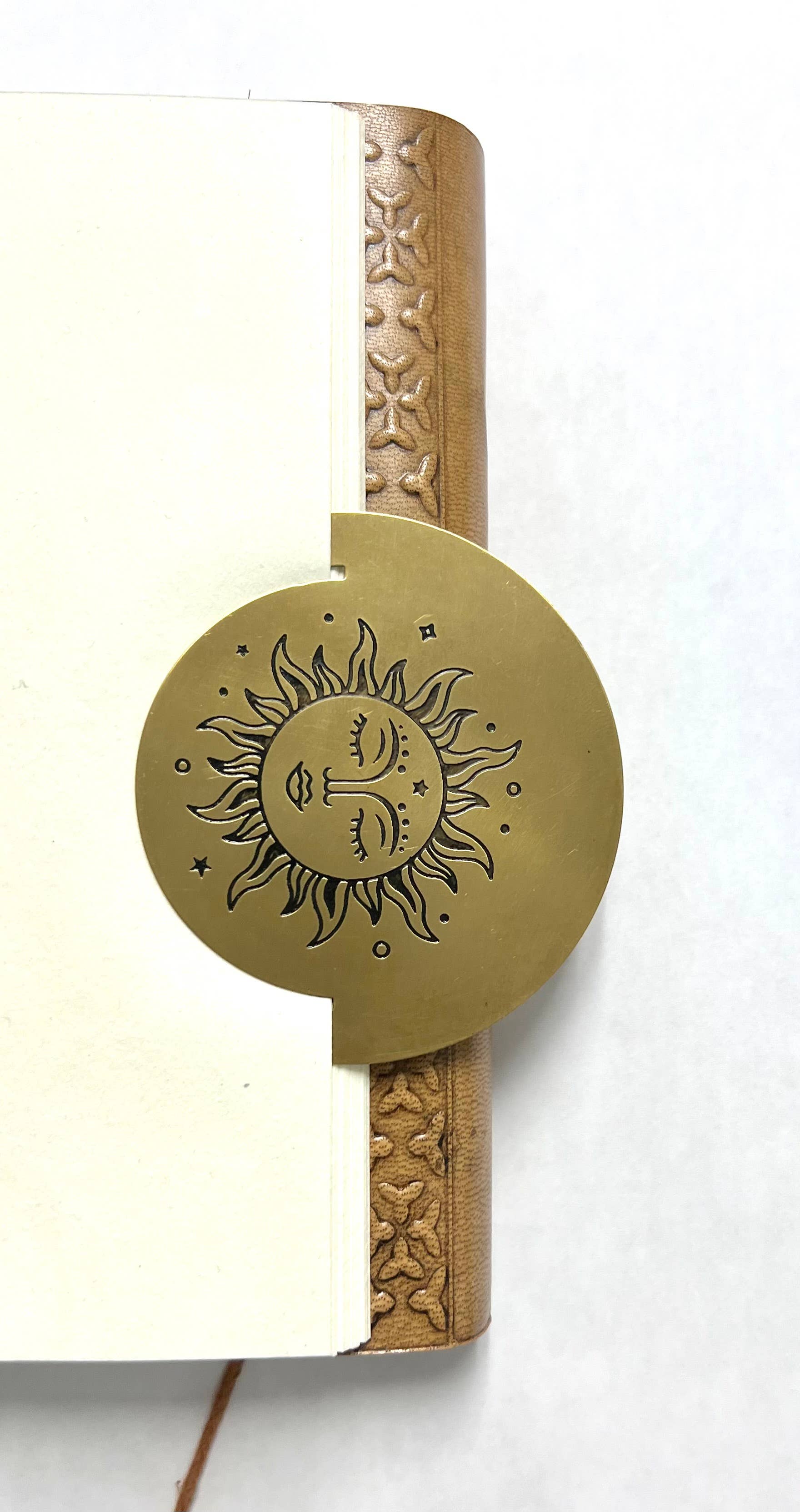 Solid Brass Bookmark Sun 2"-zoom-2