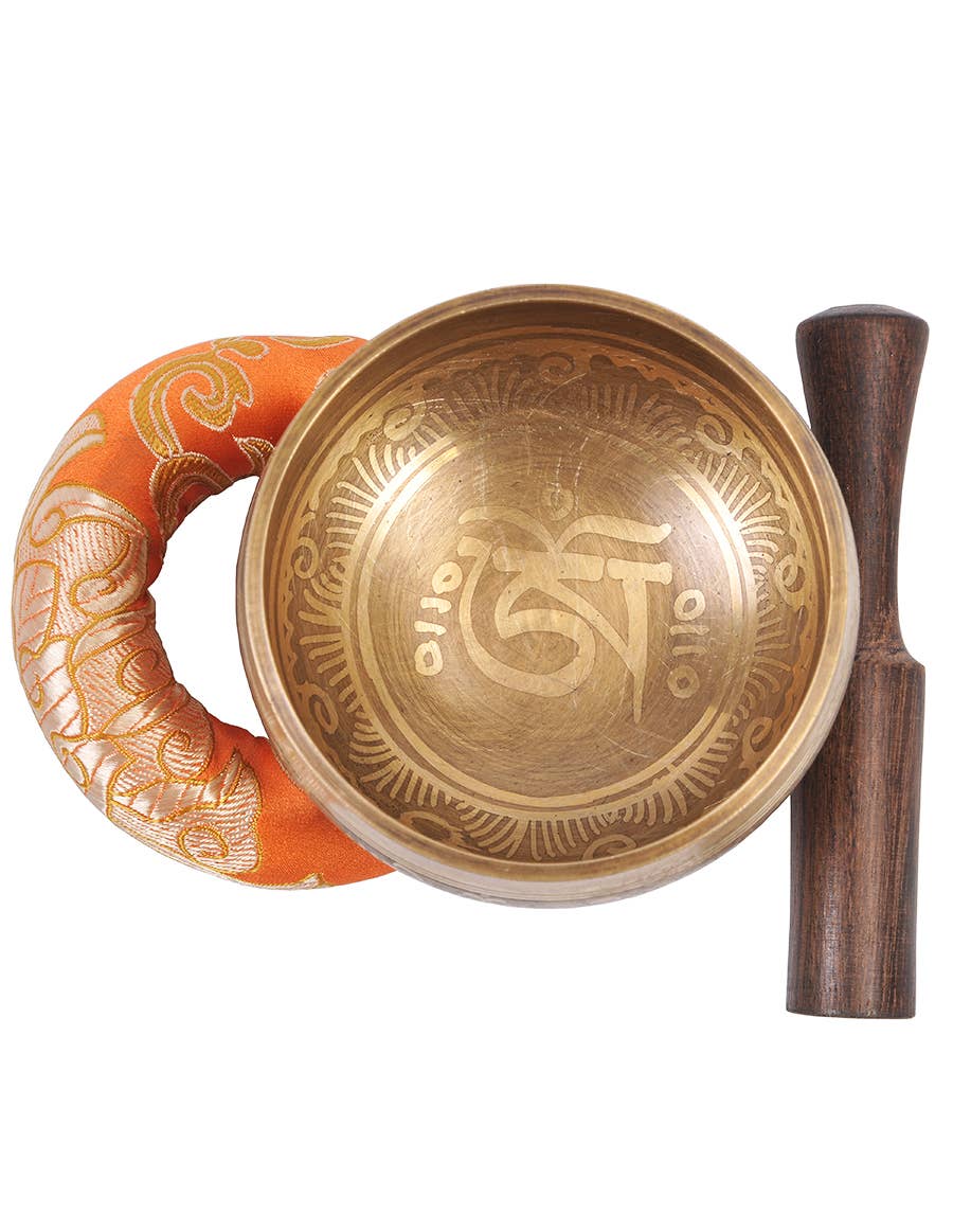 Plain Etched Om Tibetan Singing Bowl-2