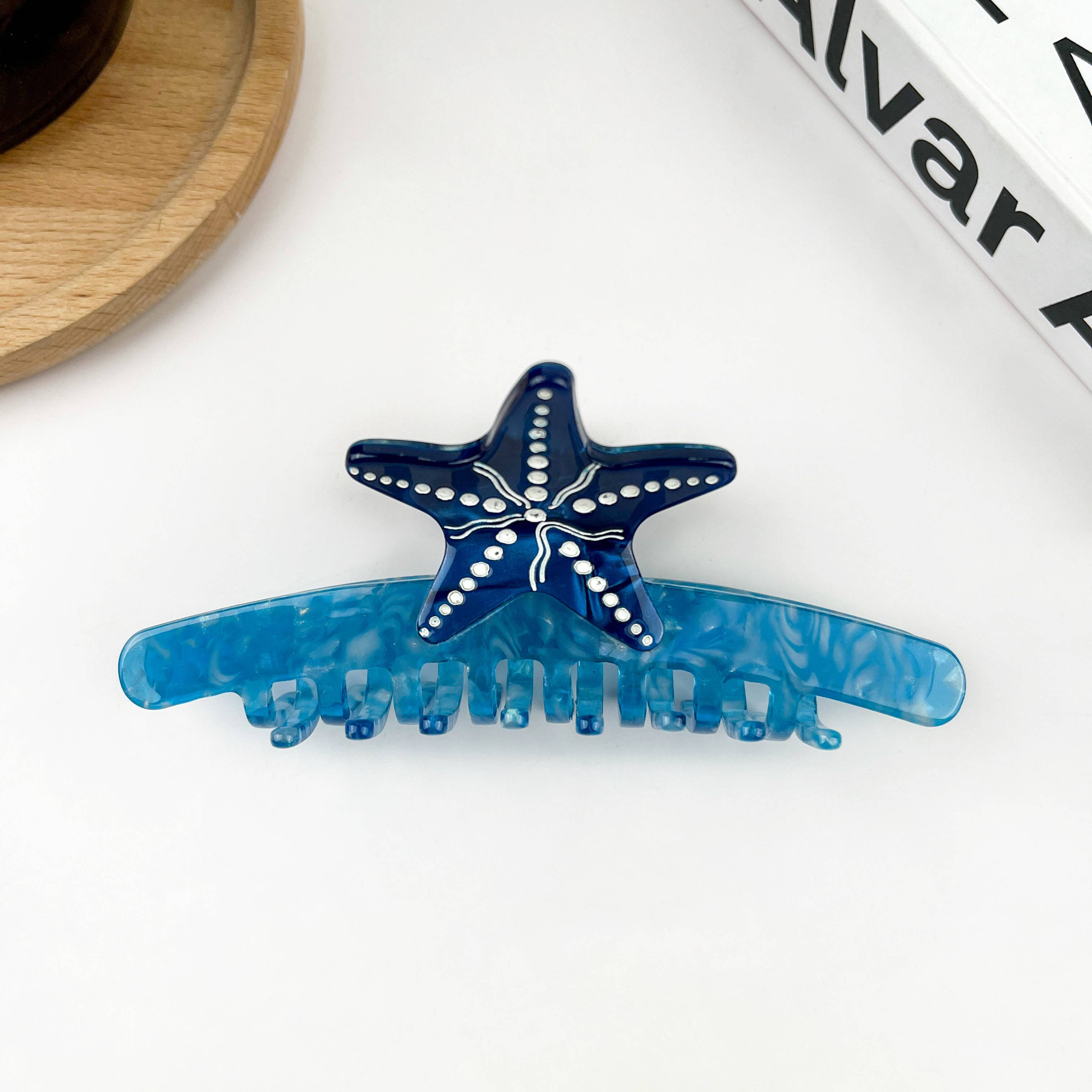 Starfish Hair Clip, Acetate Claw Clip-zoom-12