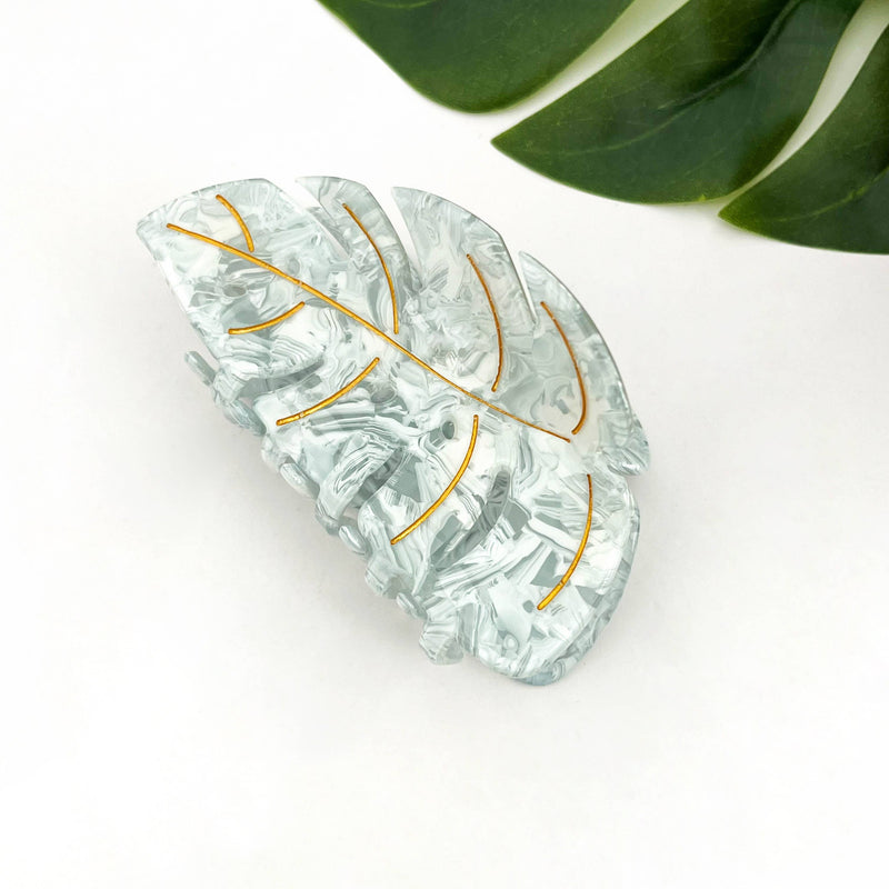 Tropical Monstera Leaf Hair Claw Clip-zoom-