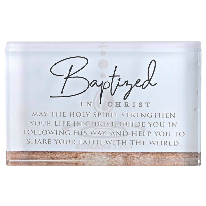 Tabletop Glass Plaque Baptized In Christ-zoom-