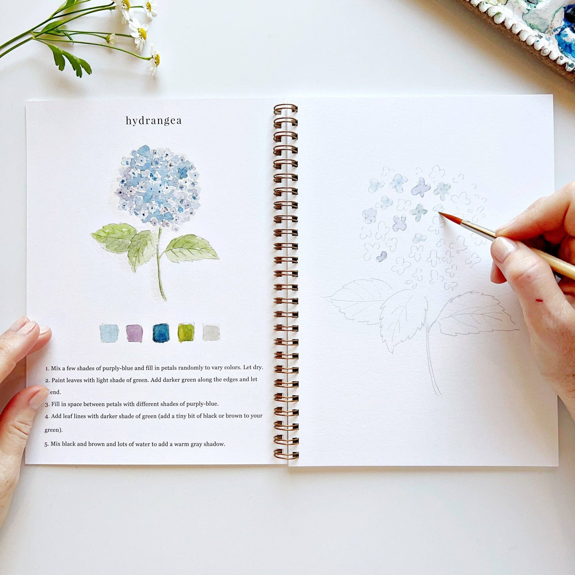 FLOWERS WATERCOLOR WORKBOOK - BOTANICAL CALM EDITION-3