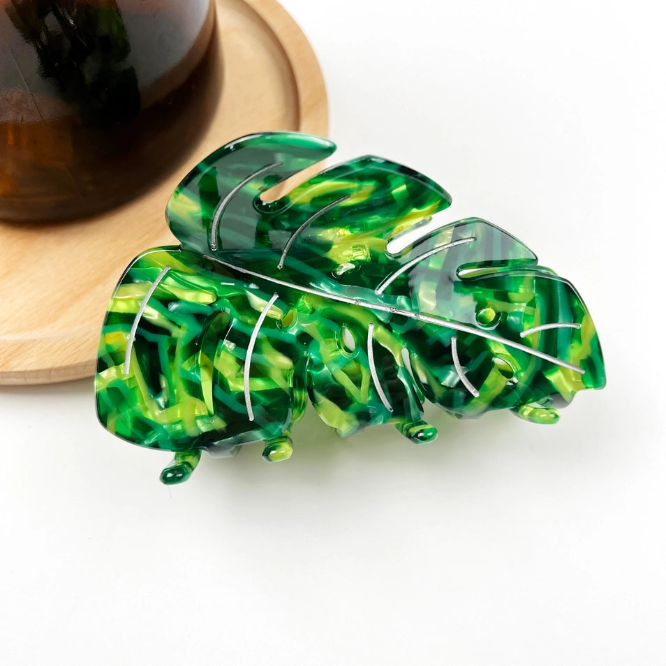 Acetate Leaf Hair Claw Clip